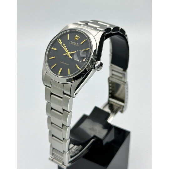 (SOLD!!) 34mm • 1966 Rolex OysterDate Precision 6694 Black Dial Manual Winding